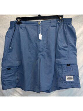 Bimini Bay Outfitters Mens Nylon Cargo Shorts Size 40 Blue Outdoor Adventure Gea